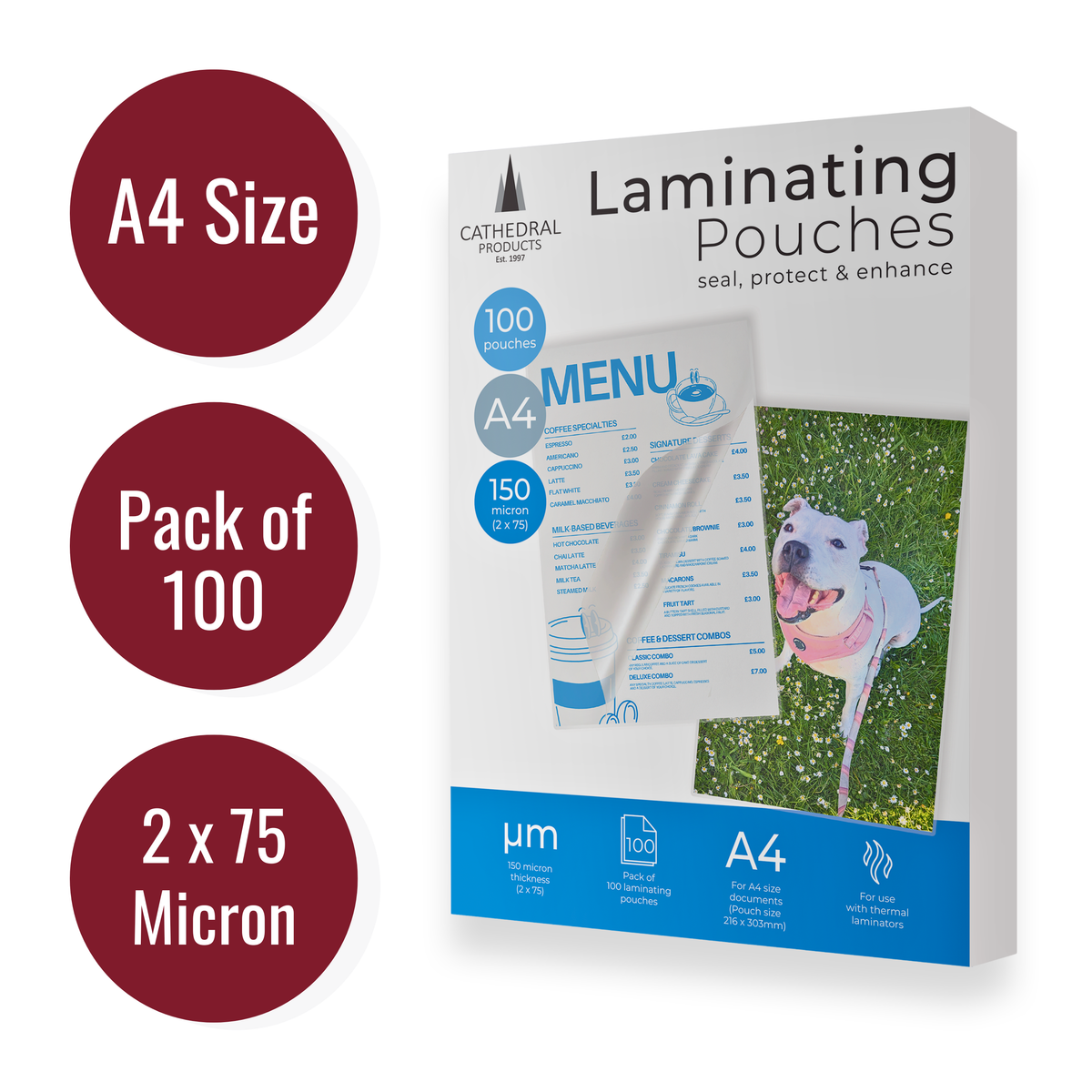 Cathedral Products A4 Laminating Pouches