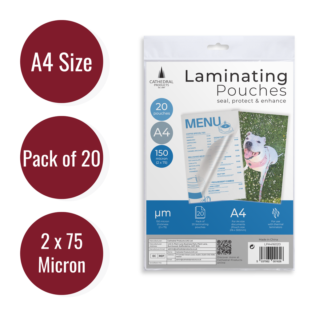 Cathedral Products A4 Laminating Pouches