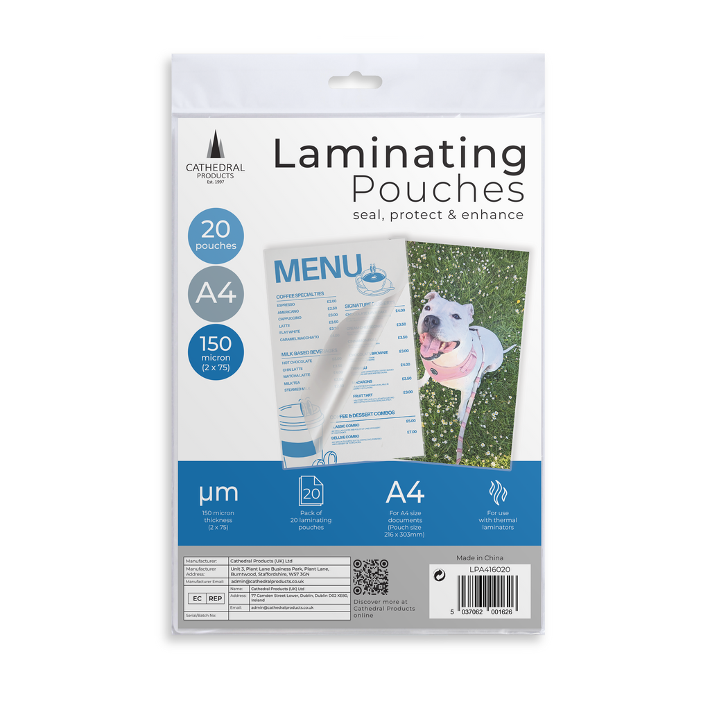 Cathedral Products A4 Laminating Pouches