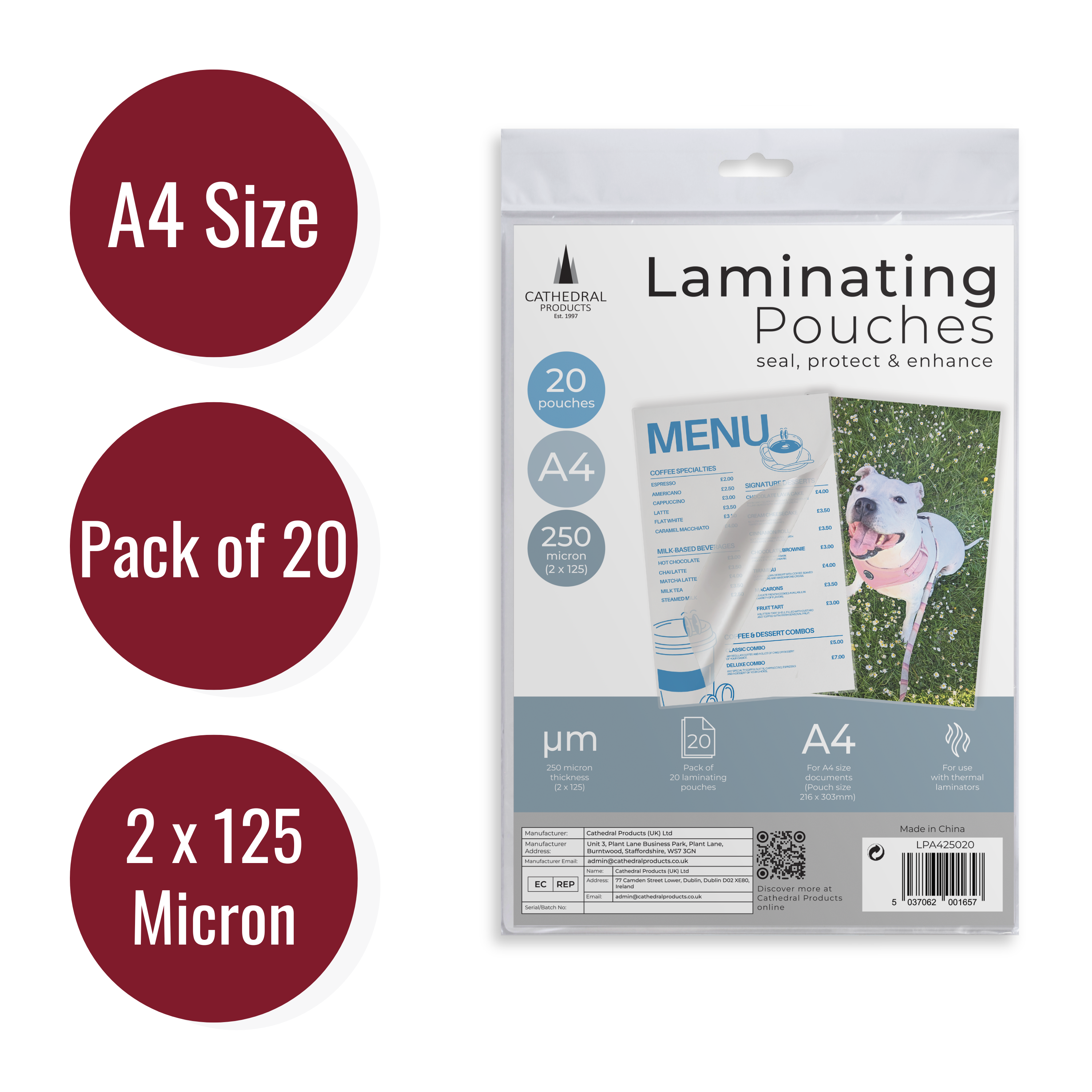 Cathedral Products A4 Laminating Pouches