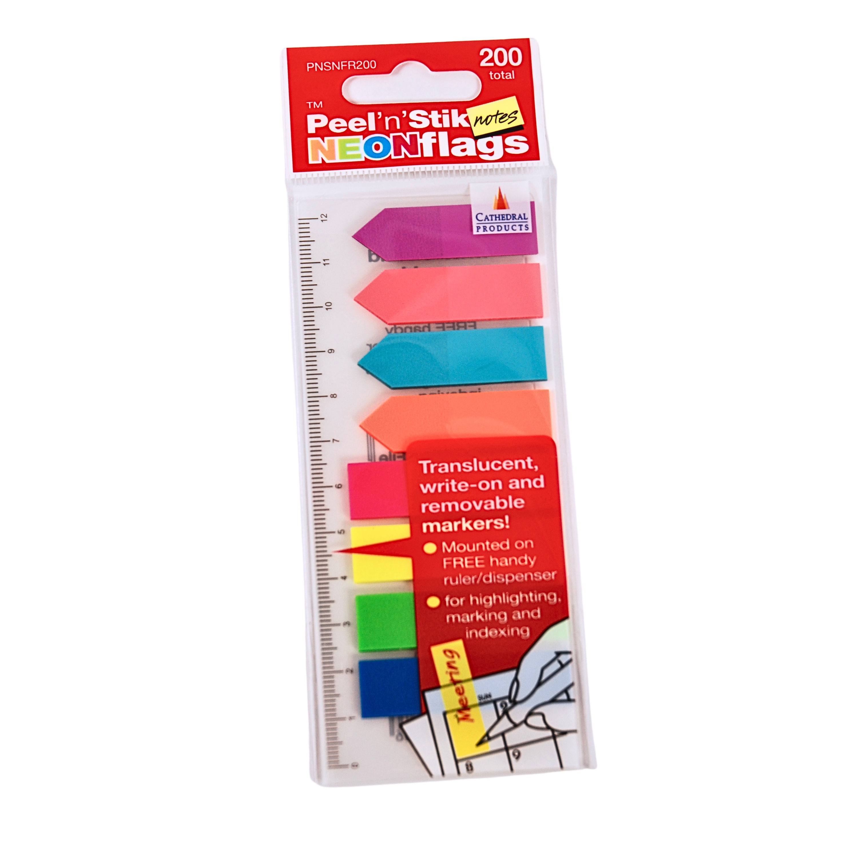 Repositionable Neon Index Tabs with Guide 45mm x 12mm - Packs of 24 or 48