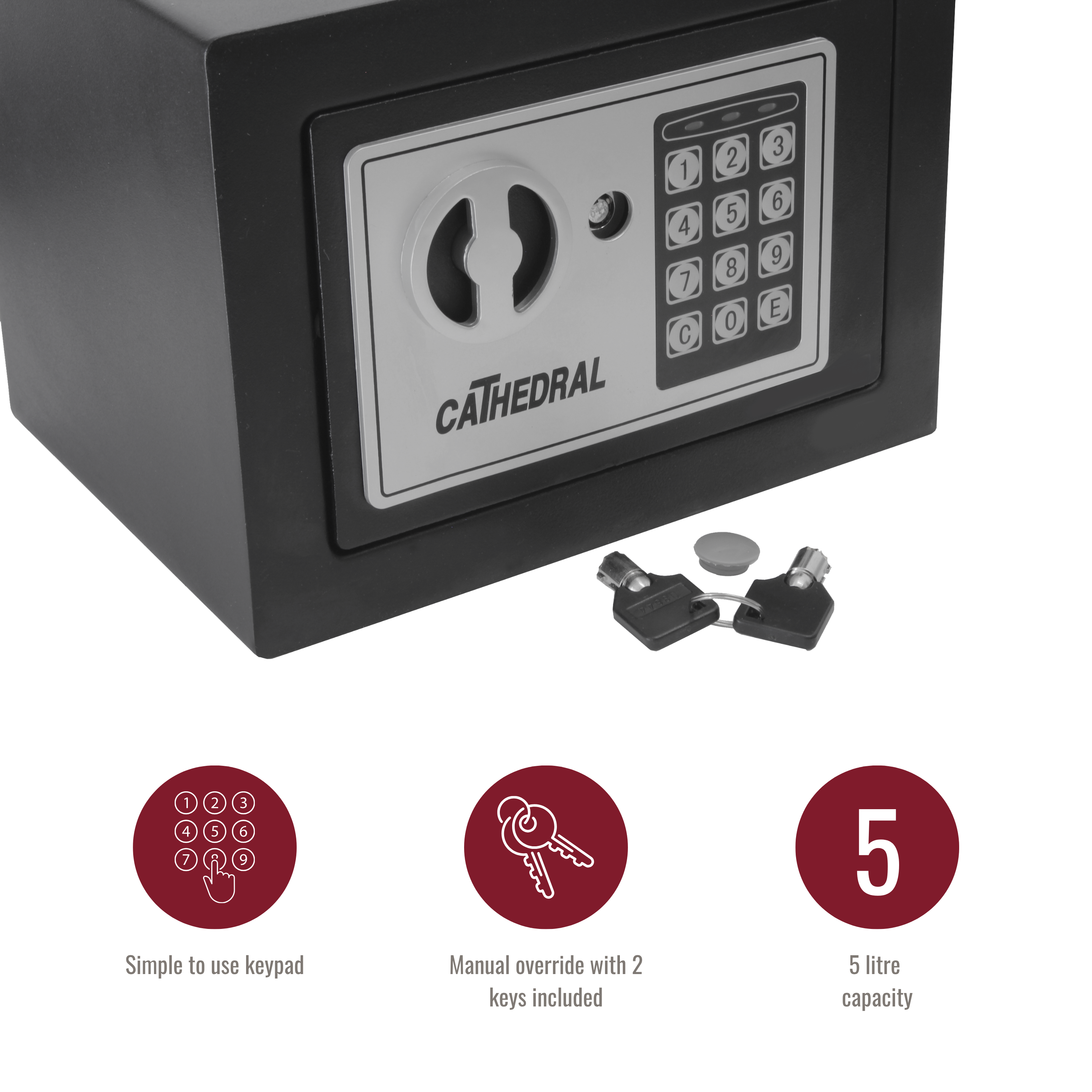 EA15 5 Litre Electronic Digital Safe with Manual Override