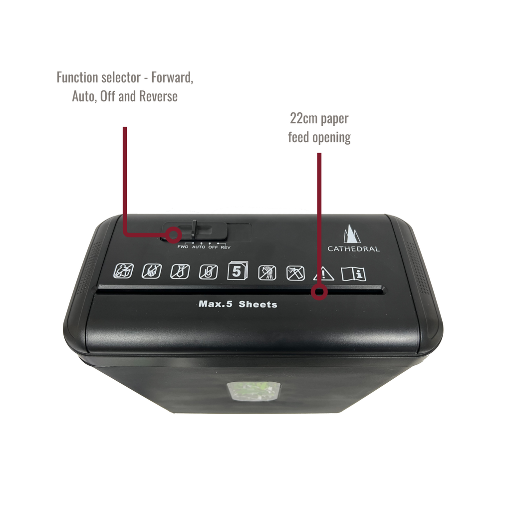 5 Sheet Cross Cut Shredder with 8.5 Litre Bin