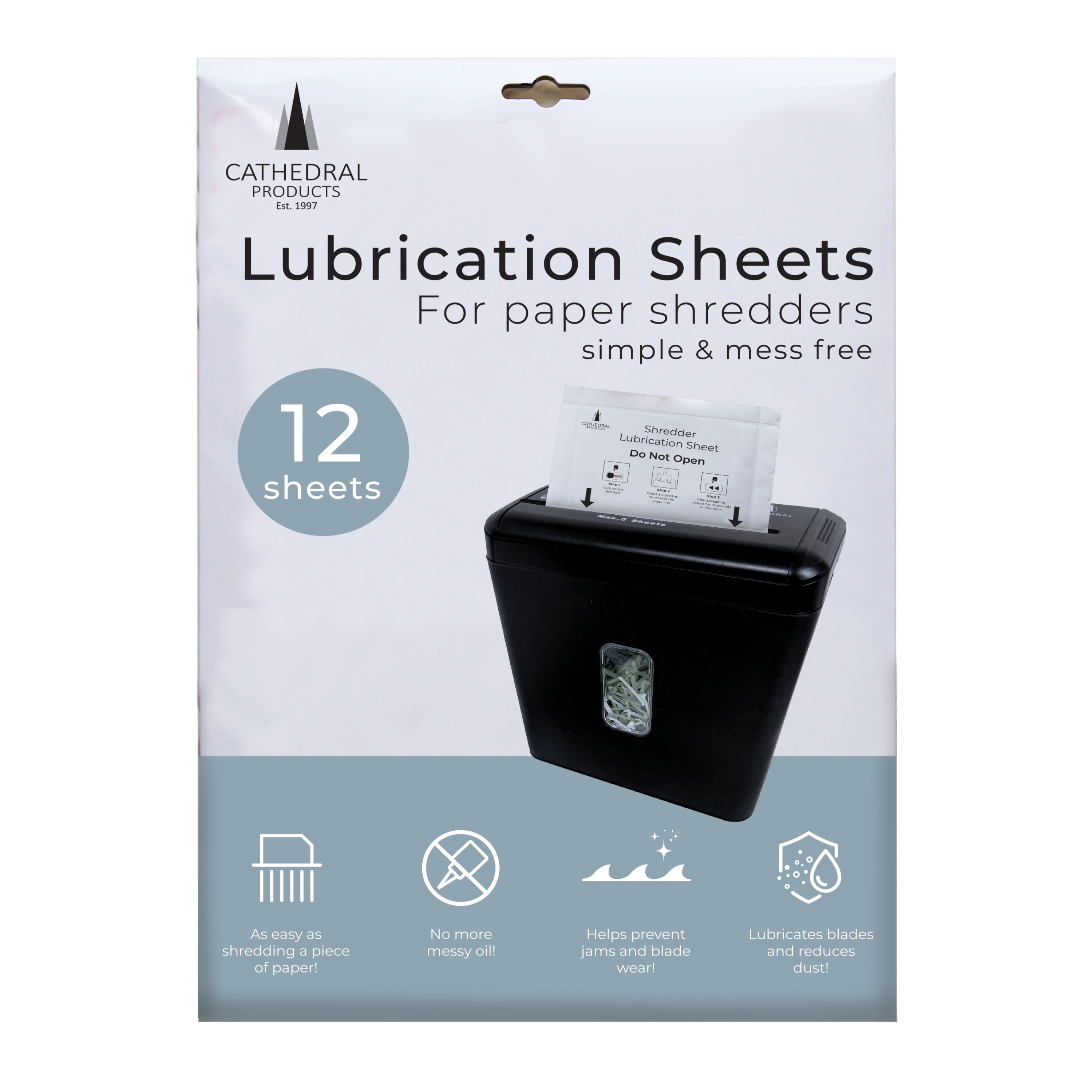 Pack of 12 Shredder Lubrication Sheets