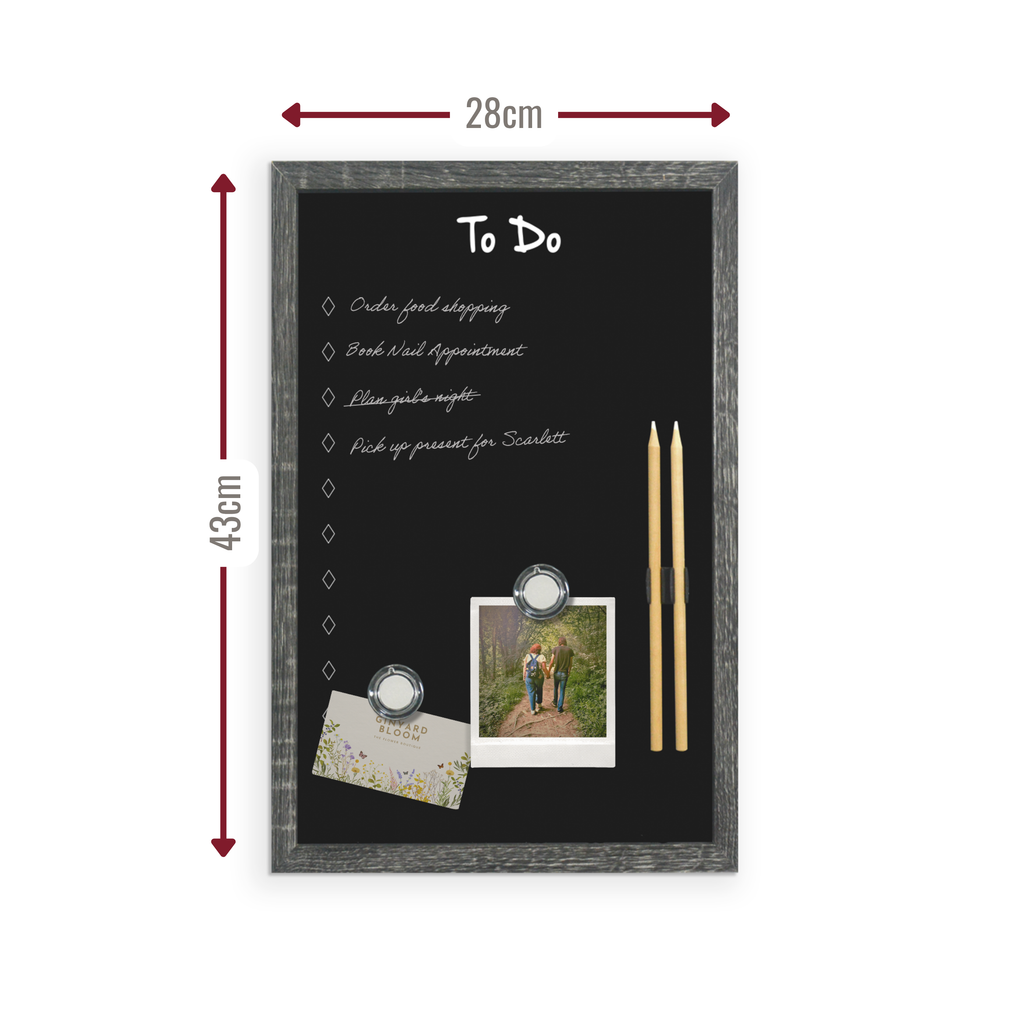 Charcoal Frame Magnetic "To Do" Chalk Board - 28 x 43 cm