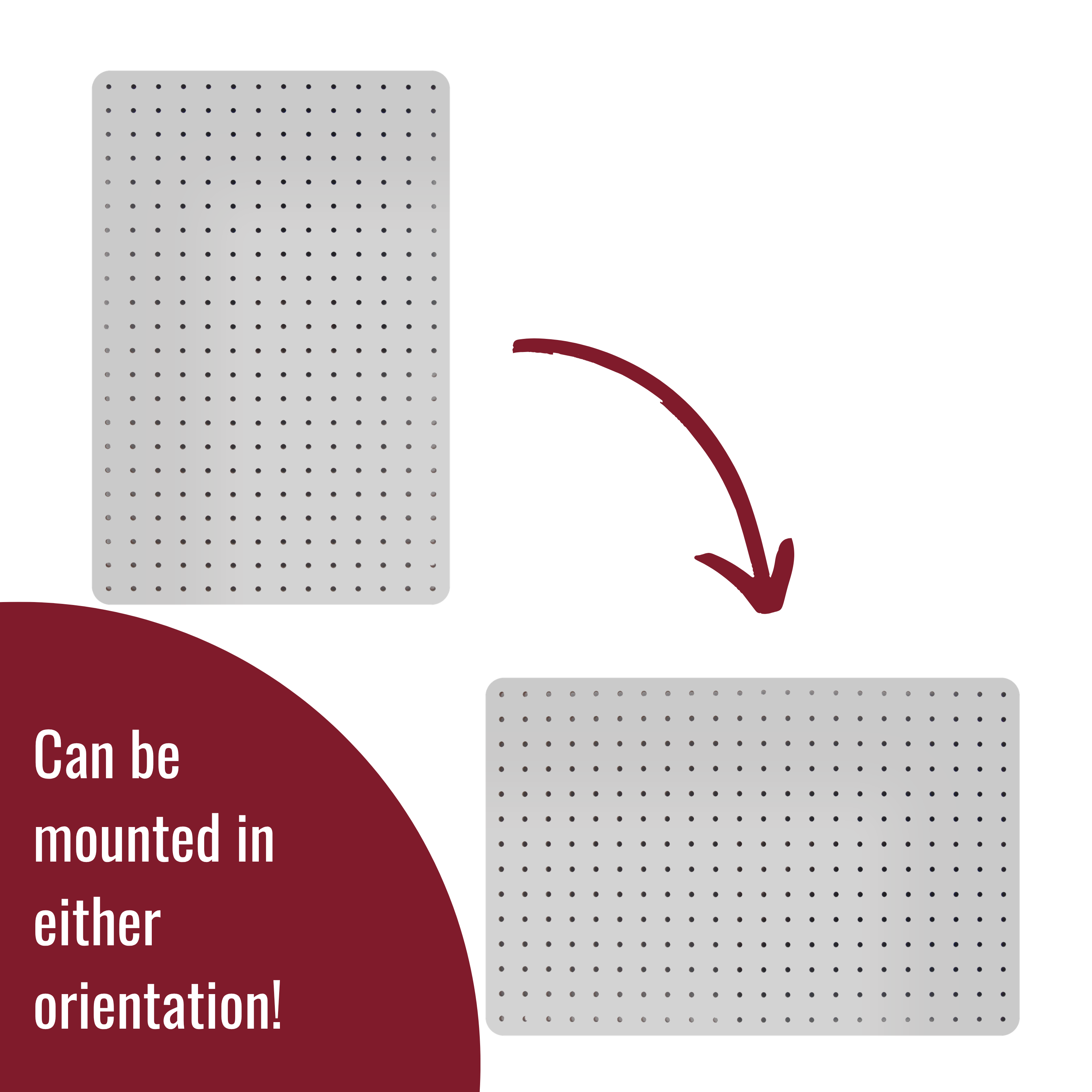 Peg Board with 12 Hooks - White - 56x36cm