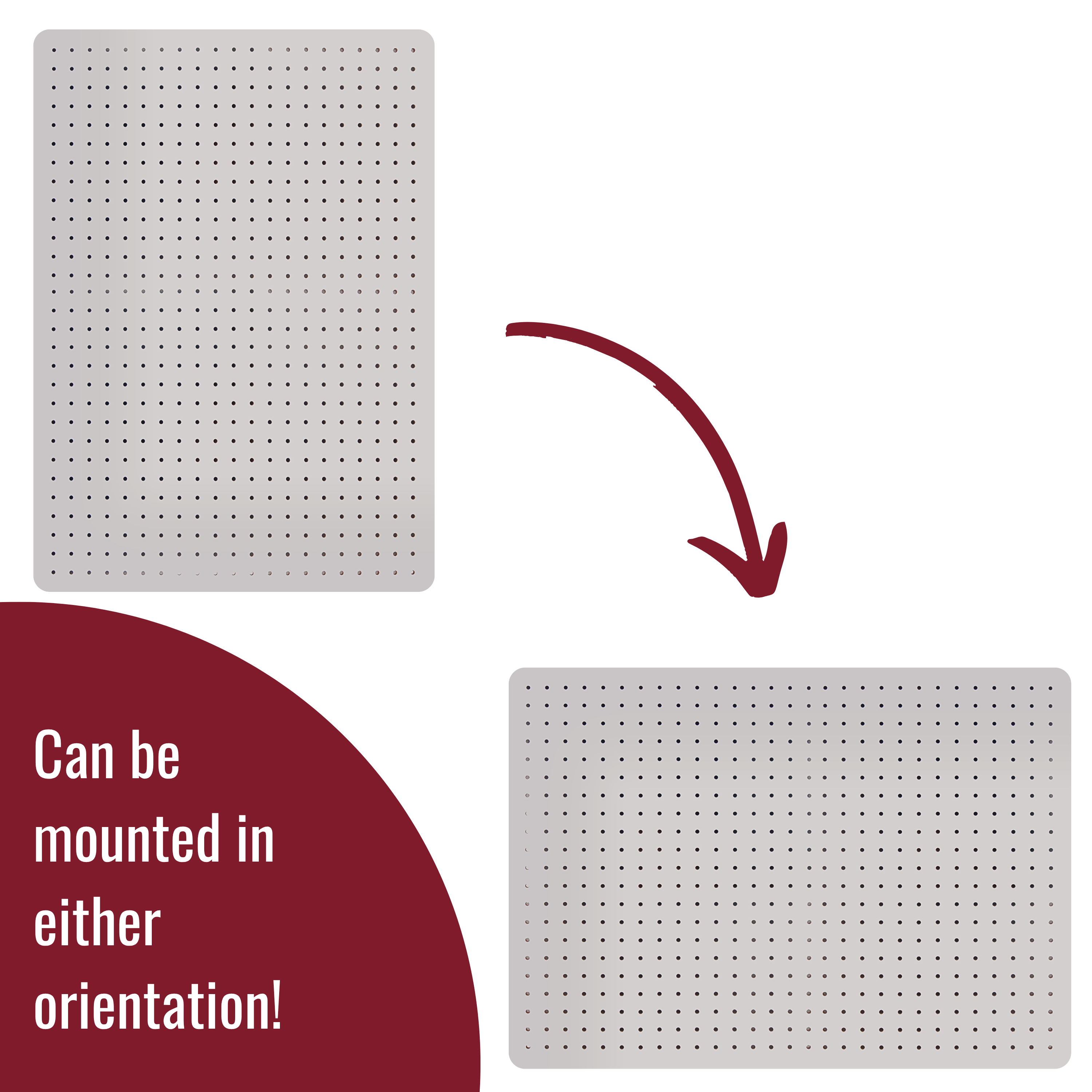 Peg Board with 12 Hooks - White - 76x56cm