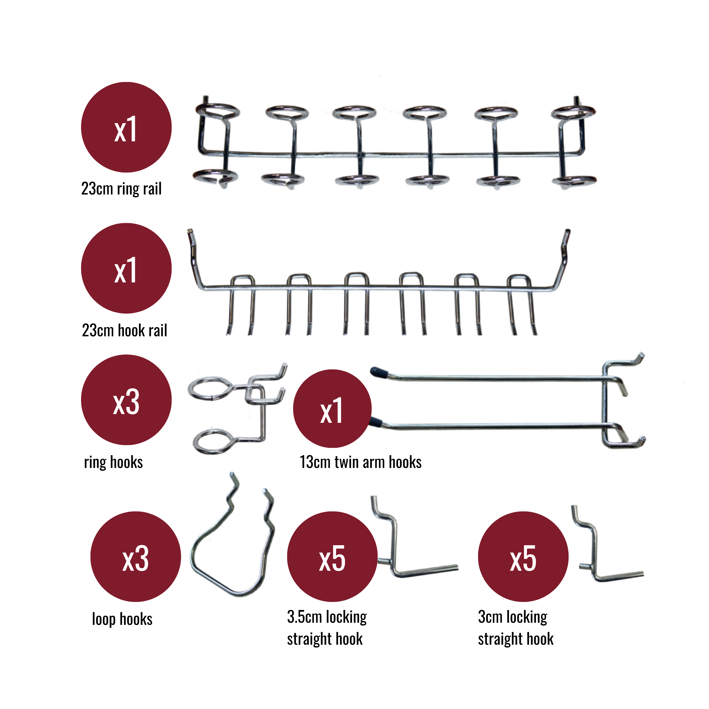 43 Piece Pegboard Accessory Pack