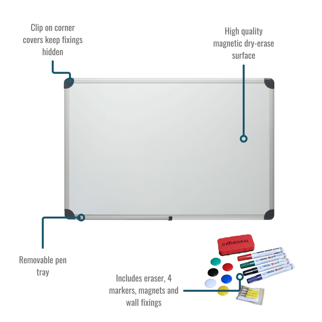 Magnetic Dry Erase Board with Accessories - 45x60cm