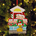 Family of 5 with Dog - Personalised Family Christmas Decoration