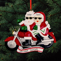 Biker Mr & Mrs Claus - Personalised Couples Christmas Decoration